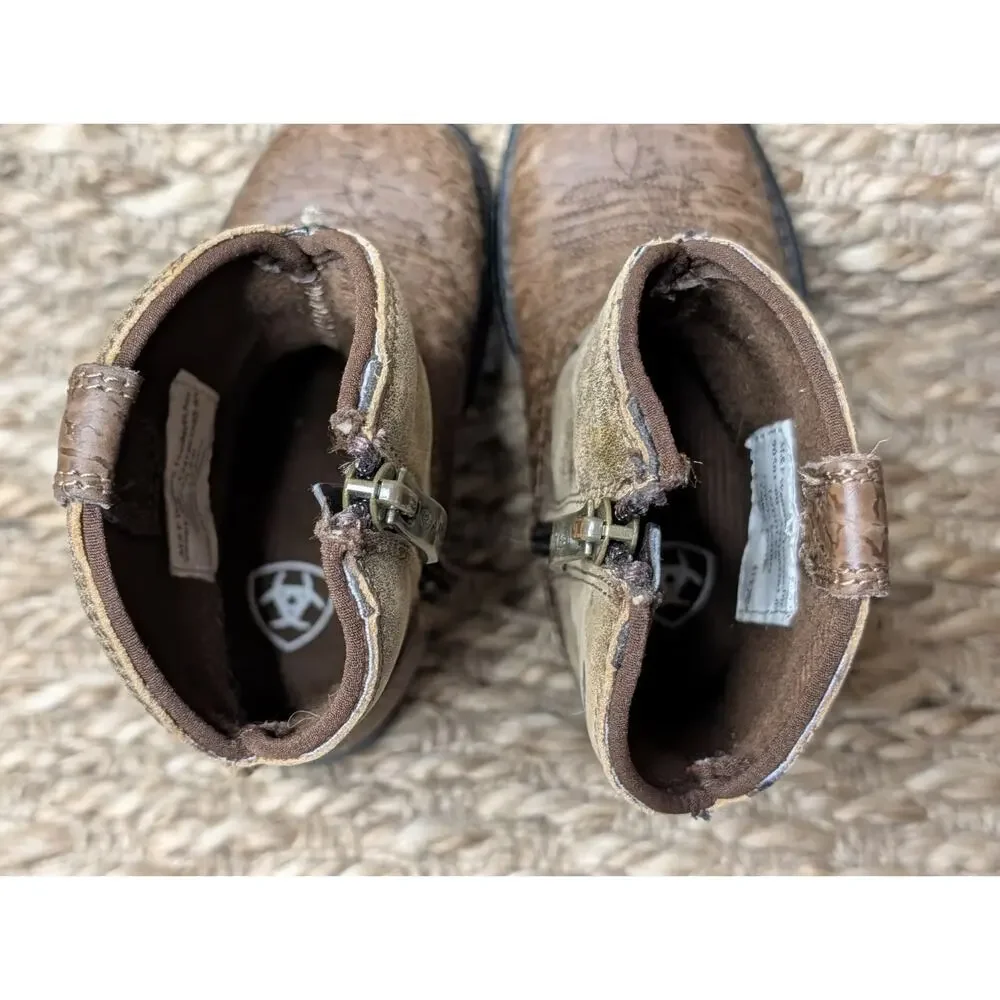 Ariat Kids Earth Rambler Brown Western Cowboy Boots Square Toe Toddler Size 5